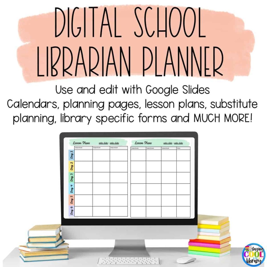 digital school library planner google slides