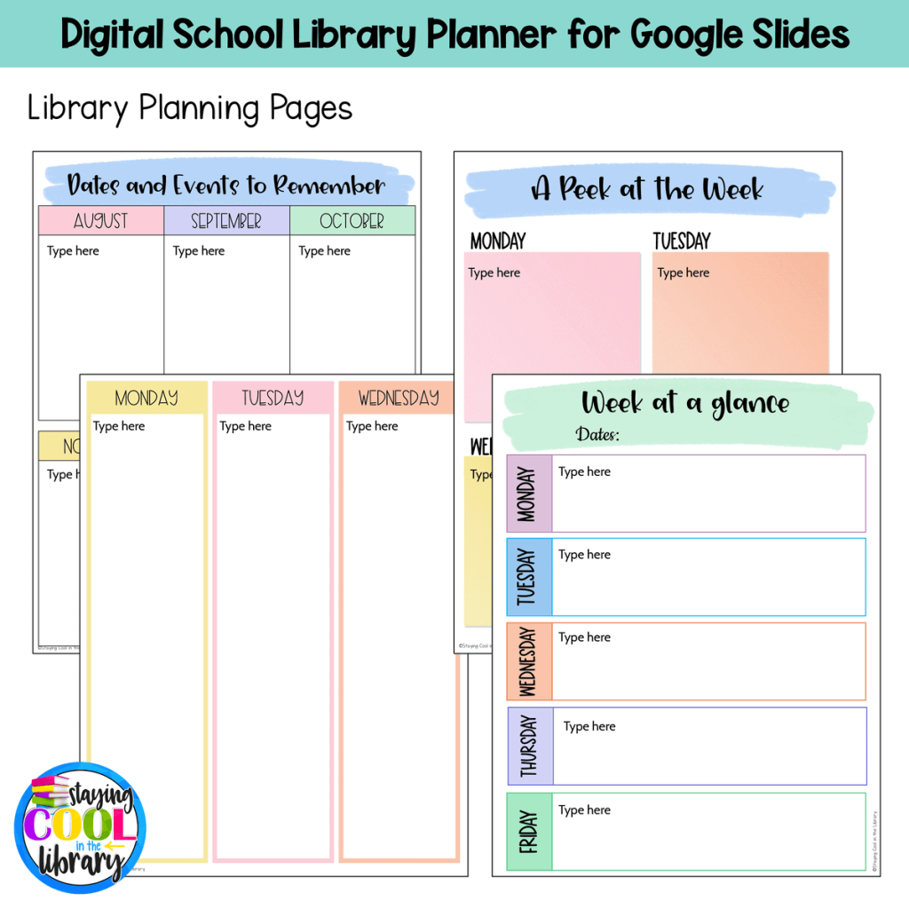 digital library google slides - Digital School Library Planner (Google Slides)